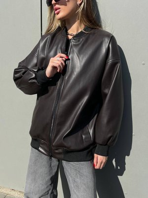 Women's bomber jacket made of high quality eco-leather, lined, size XS-S
