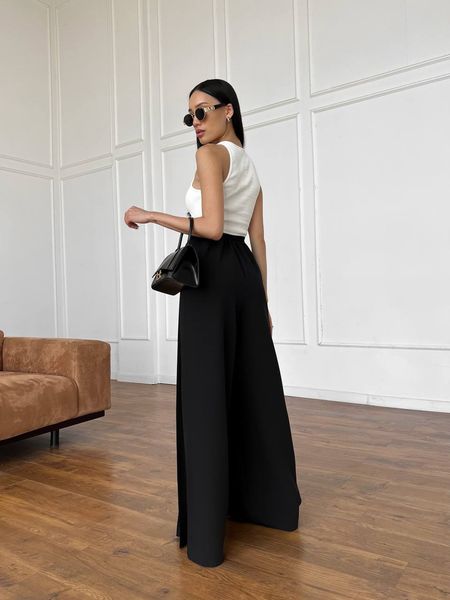 Женские брюки палаццо с высокой посадкой, черные, размер XS-S 32320205 фото