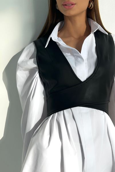 Женское платье-рубашка с широким длинным рукавом 315601 фото