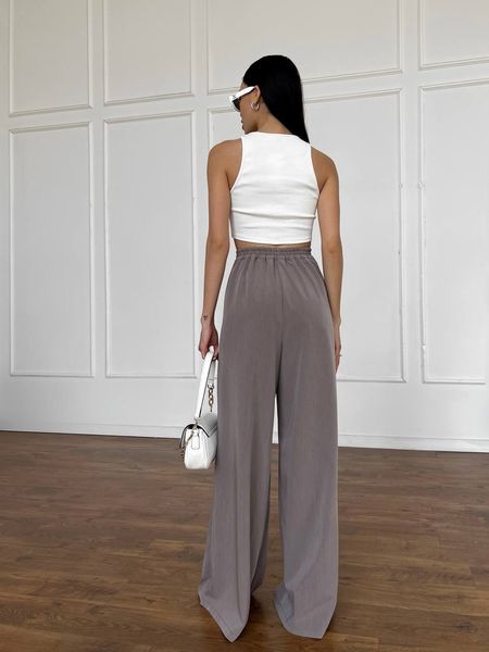 Жіночі брюки палаццо з високою посадкою, мокко, розмір XS-S 32320905 фото