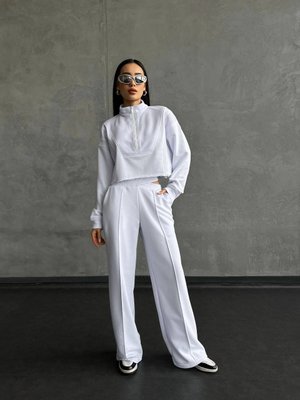 Women's sports suit three-thread loop white size xs-s