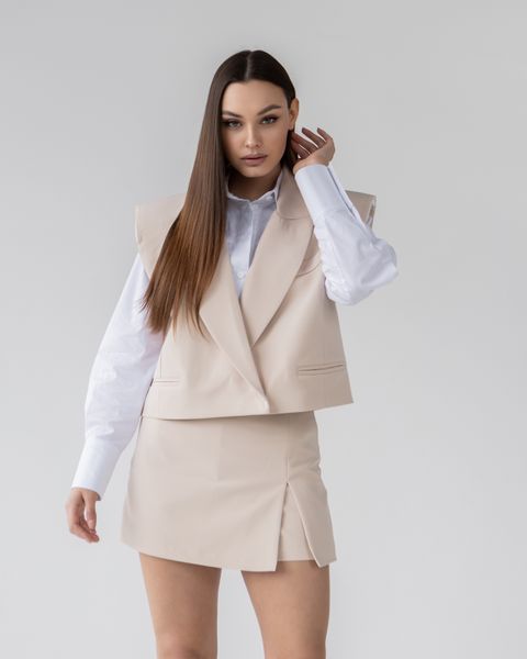 Спідниця-шорти з костюмної тканини довжини міні на блискавці 32490701 фото