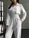 Жіночий спортивний костюм з джогерами трьохнитка петля білий розмір xs-s 32270105 фото 3