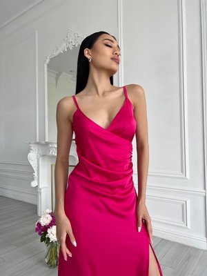 Lightweight silk midi dress with slit, size XS