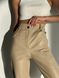 Жіночі брюки з еко шкіри на затяжках рівного покрою. 31470701 фото 4