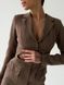 Dress-jacket in mocha colour with an ingenious neckline and patch pockets