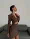 Сукня-жакет кольору мокко з оригінальним вирізом та накладними кишенями 32101501 фото 3