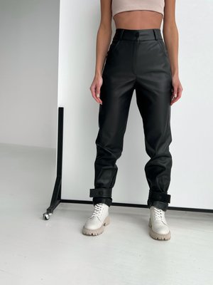 women's trousers with eco leather on high quality suede.