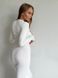 White midi knit dress