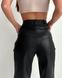 Жіночі брюки з еко шкіри на затяжках рівного покрою. 31470201 фото 6