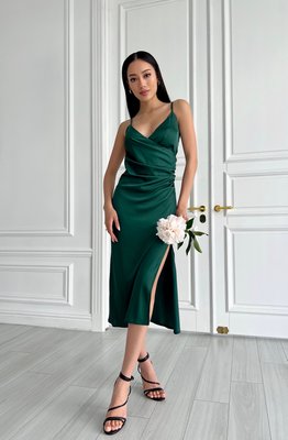 Легкое шелковое платье длины миди с разрезом, размер XS 32295001 фото