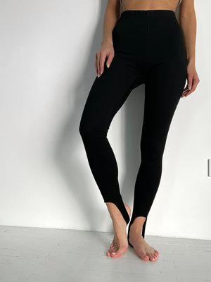Leggings with black jersey straps.