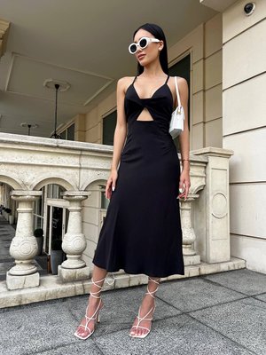 Жіноча літня сукня Венеція з натуральної тканини довжини міді з відкритою спиною, розмір XS 31870201 фото