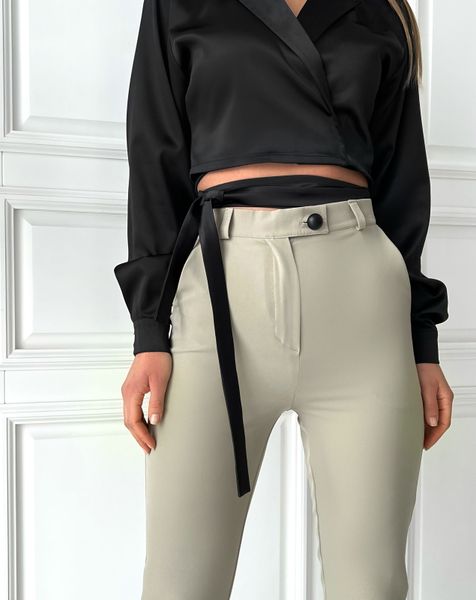 Жіночі брюки з розрізами та вискою посадкою, розмір XS 31170401 фото