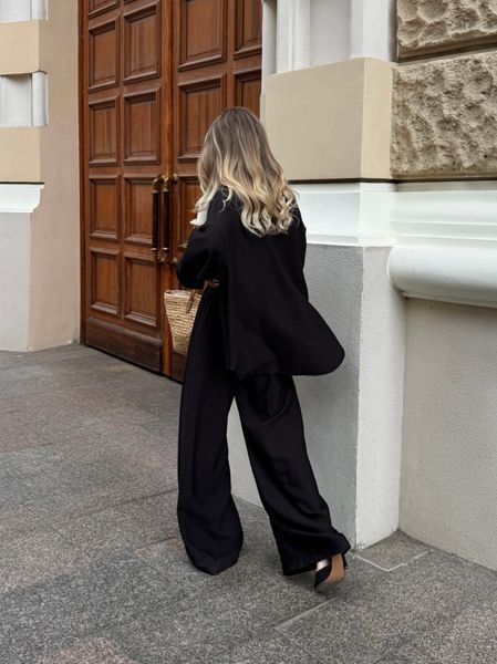 Women's suit &mdash; black shirt and trousers
