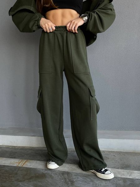 Жіночий спортивний костюм з карго на затяжках, розмір хс-с 32370605 фото