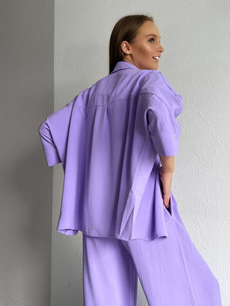 Жіночий костюм трійка с легкої тканини сорочка, топ, брюки на резинці. 32003902 фото