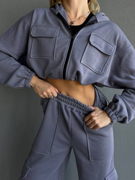 Жіночий спортивний костюм з карго на затяжках, розмір хс-с 32371205 фото