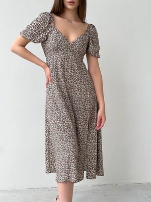 Легкое летнее платье длины миди в цветочный принт, размер S 31630602 фото