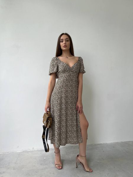 Легка літня сукня довжини міді в квітковий принт, розмір S 31630602 фото