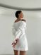 Жіноча біла сукня на запах з відкритими плечами довжнина міні. 32110101 фото 4