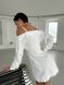 Жіноча біла сукня на запах з відкритими плечами довжнина міні. 32110101 фото 3